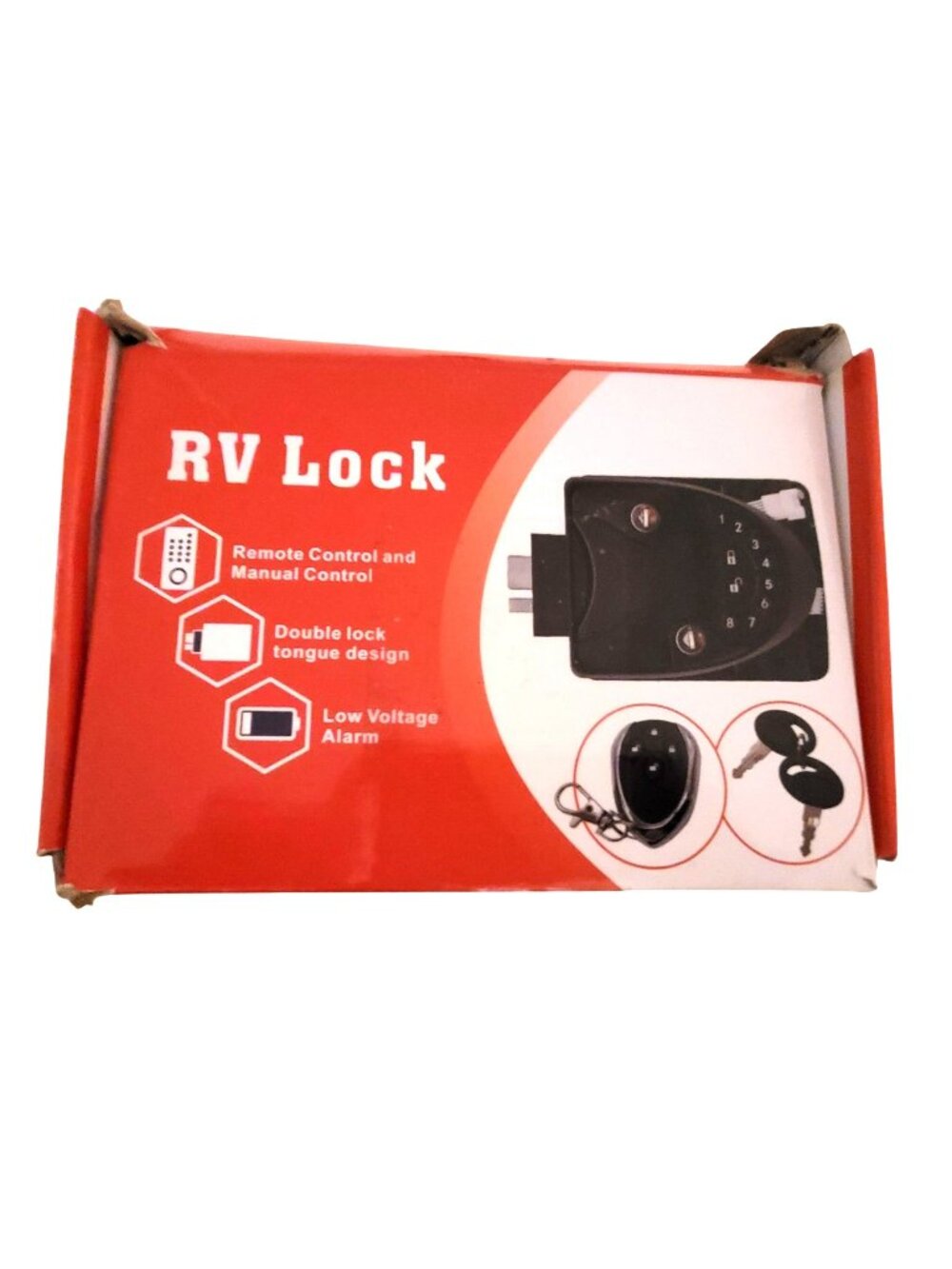 RV Keyless Handle Lock Remote Manual Access Double Lock Tongue Low Volt Alarm